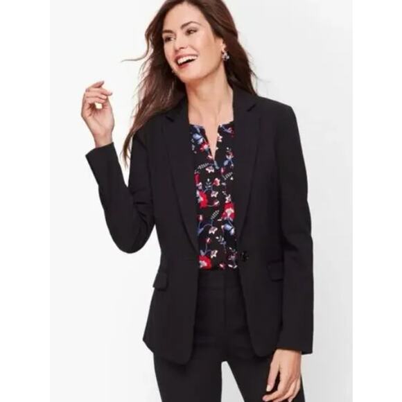 Talbots Kate Fit Wool Blazer 2 Button Black Size 4 Academia Office NWT - Picture 1 of 9